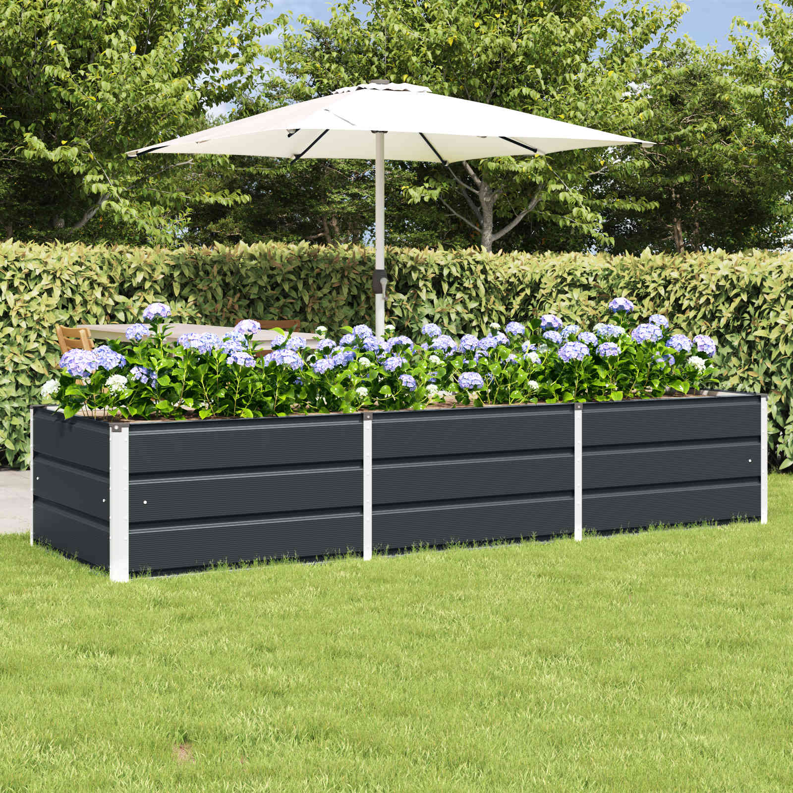 vidaXL Planter Anthracite 240 x 80 x 45 cm Steel 1