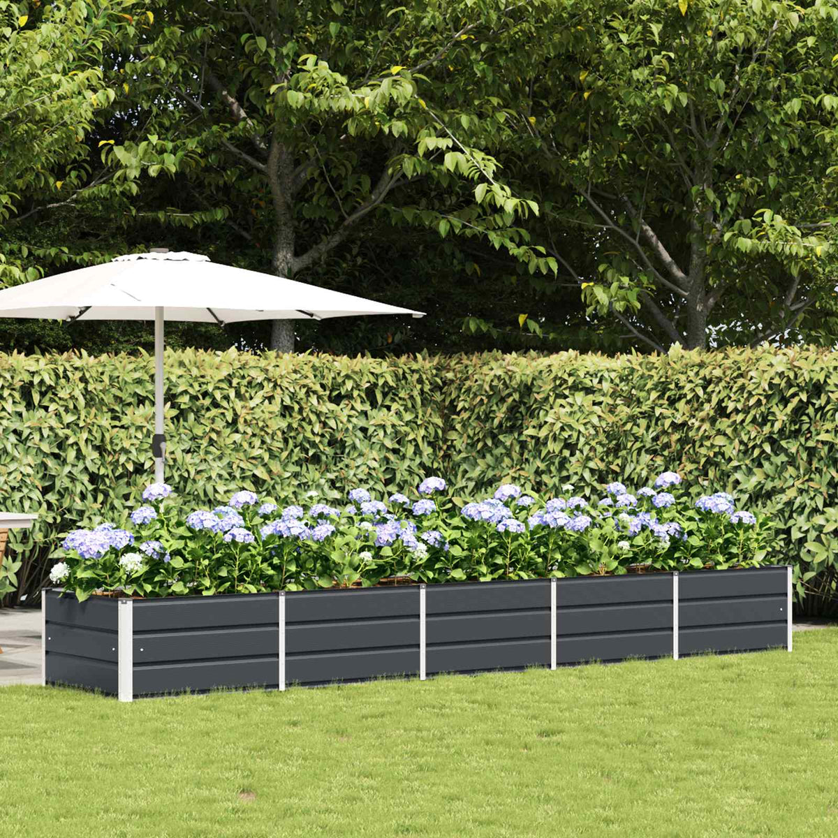 Planter 160 x 80 x Steel Height 45 cm Anthracite 400 cm