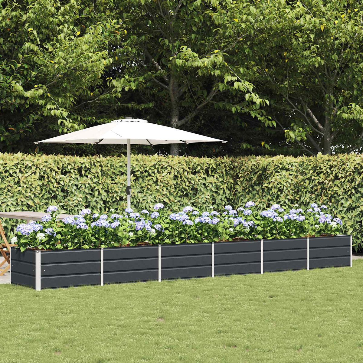 Planter 160 x 80 x Steel Height 45 cm Anthracite 480 cm