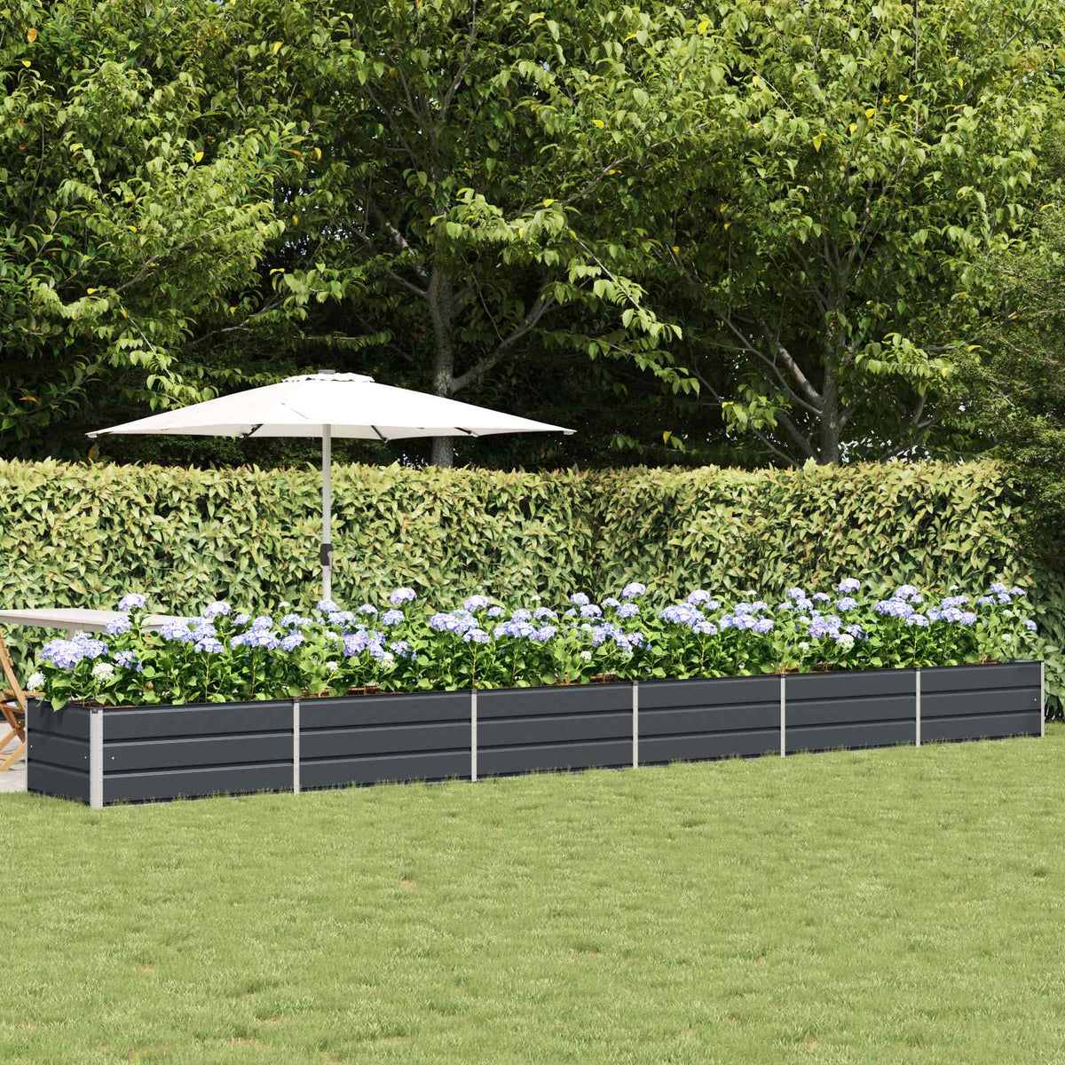 Planter 160 x 80 x Steel Height 45 cm Anthracite 600 cm