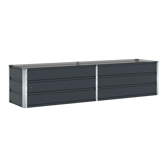 Planter Galvanised Steel Height 45 cm Anthracite 195 cm