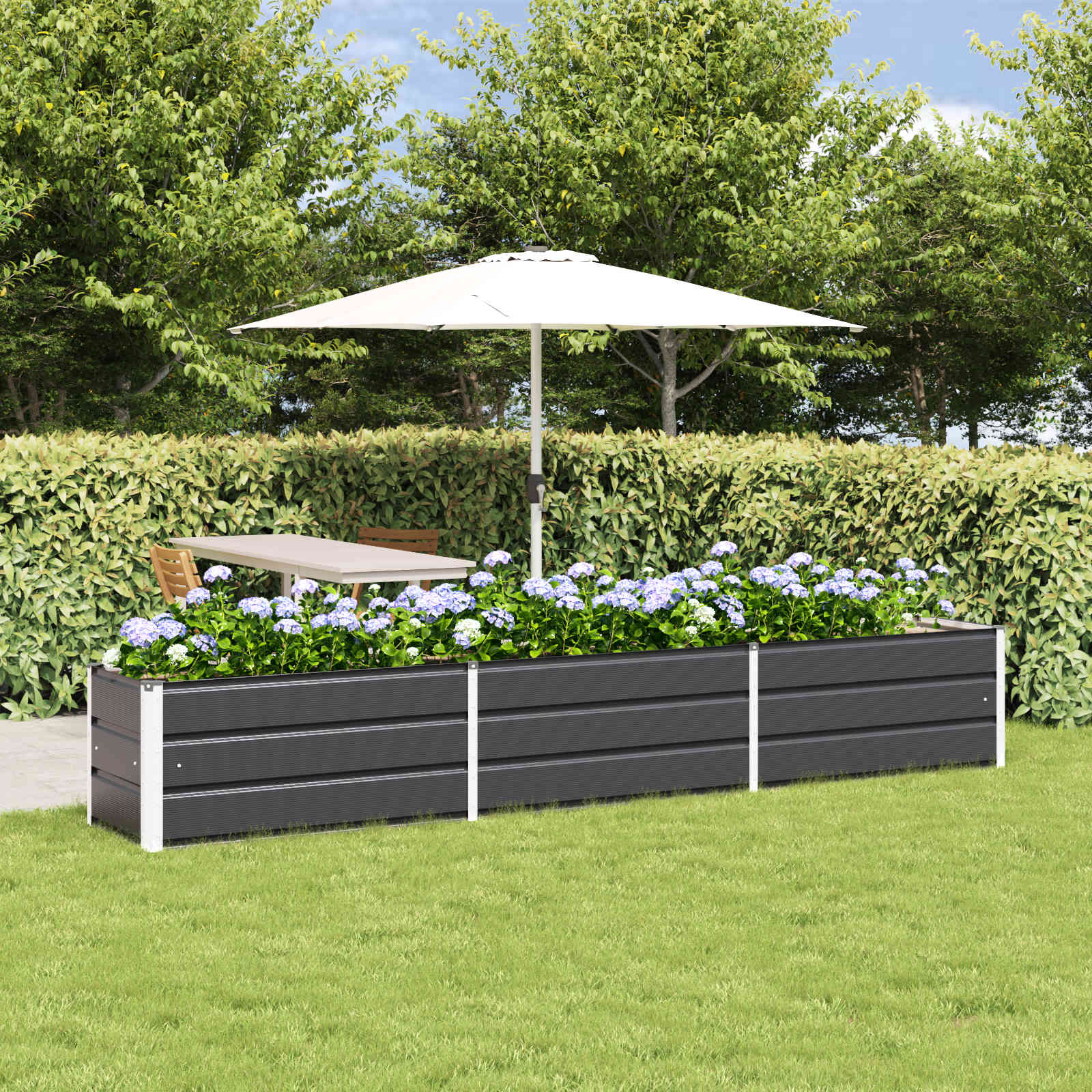 vidaXL Planter Anthracite 290 x 50 x 45 cm Galvanised Steel 1