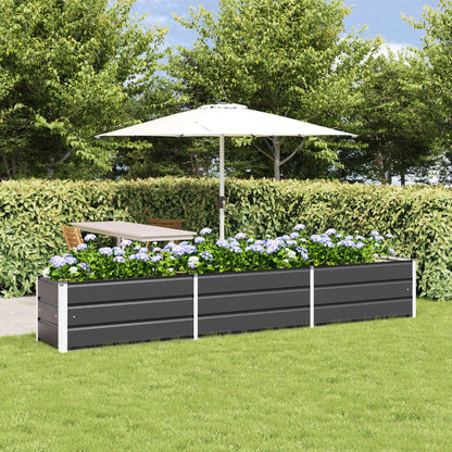 vidaXL Planter Anthracite 290 x 50 x 45 cm Galvanised Steel 1