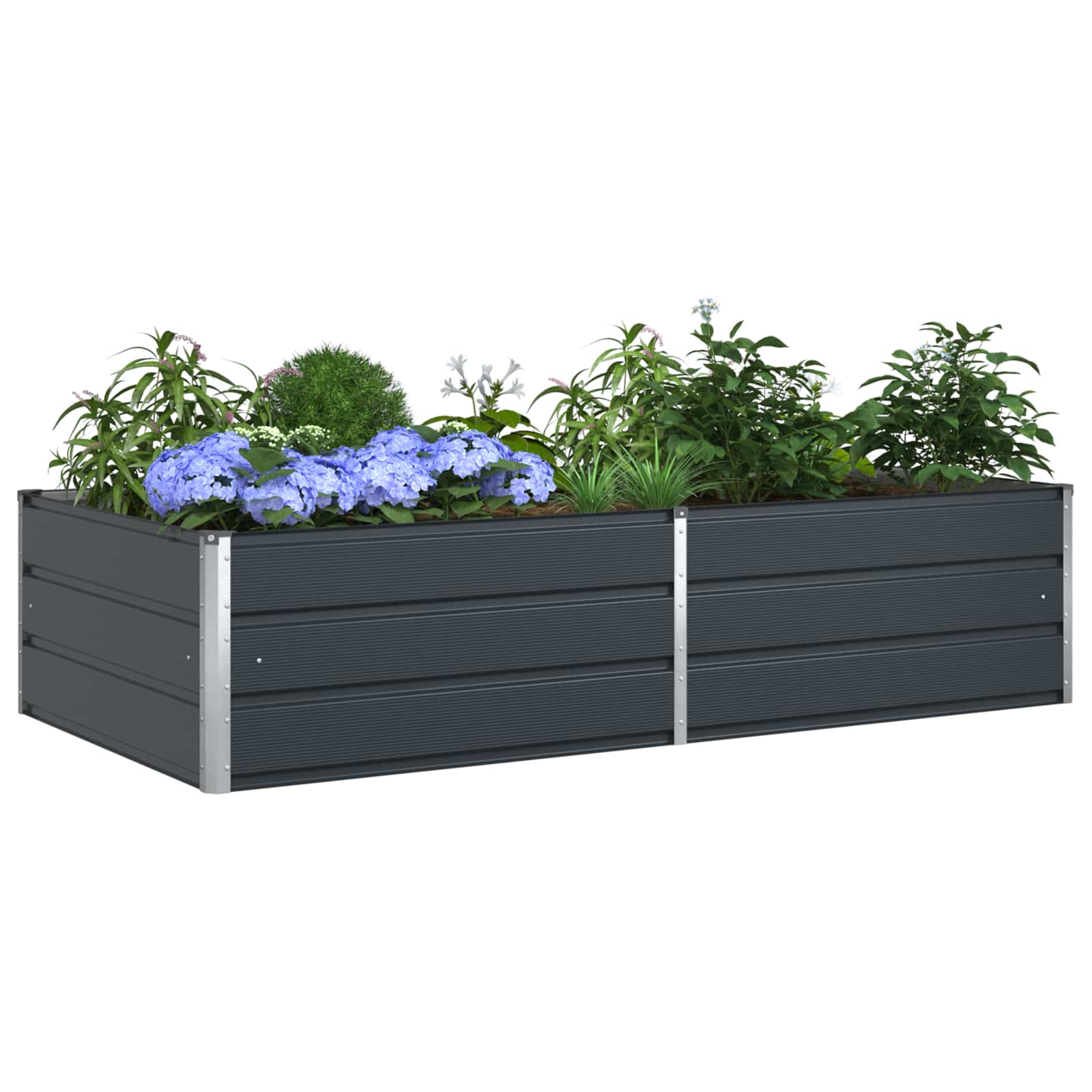 vidaXL Planter Anthracite 195 x 100 x 45 cm Galvanised Steel 3