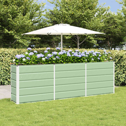 vidaXL Planter Green 240 x 40 x 75 cm Steel 1