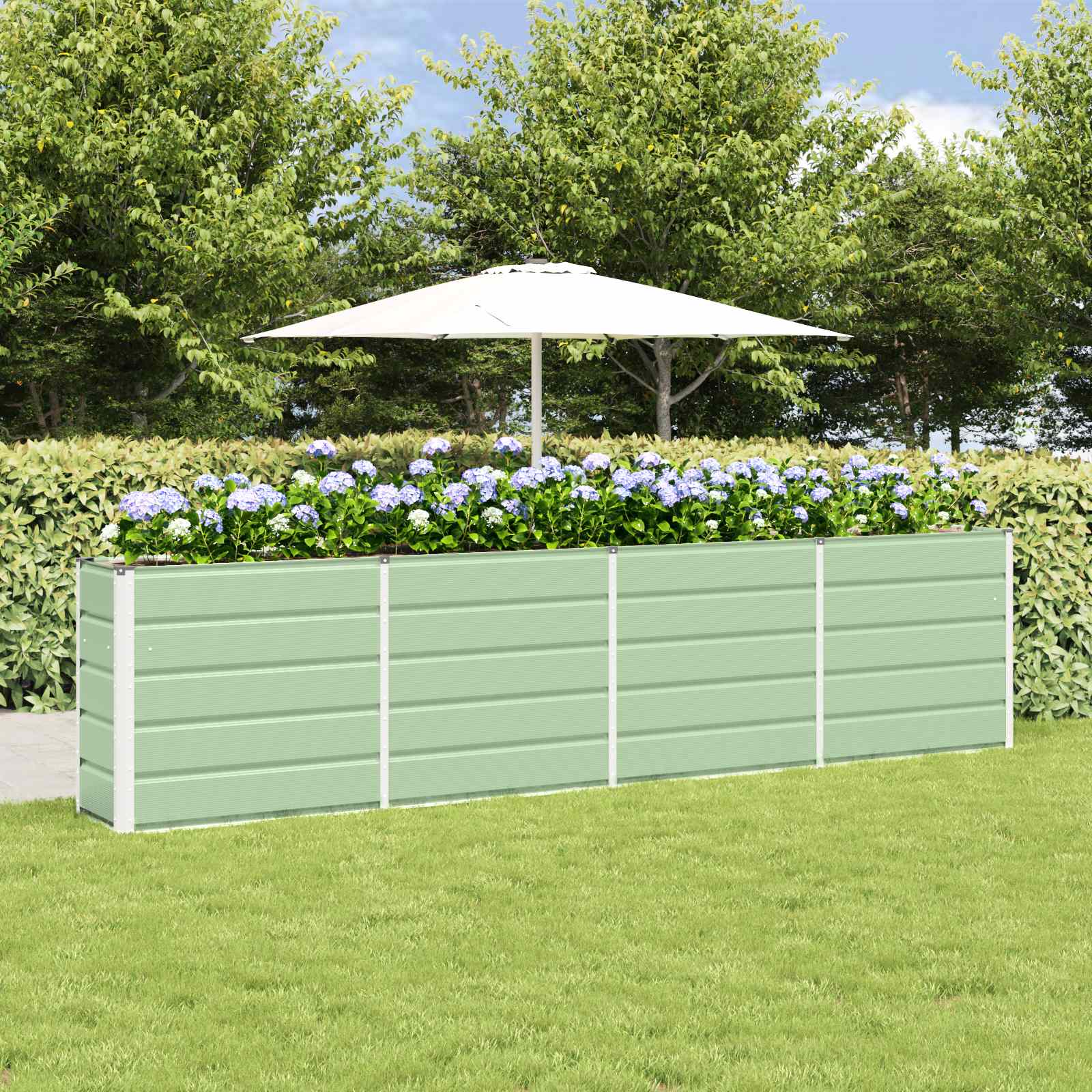 vidaXL Planter Green 320 x 40 x 75 cm Steel 1
