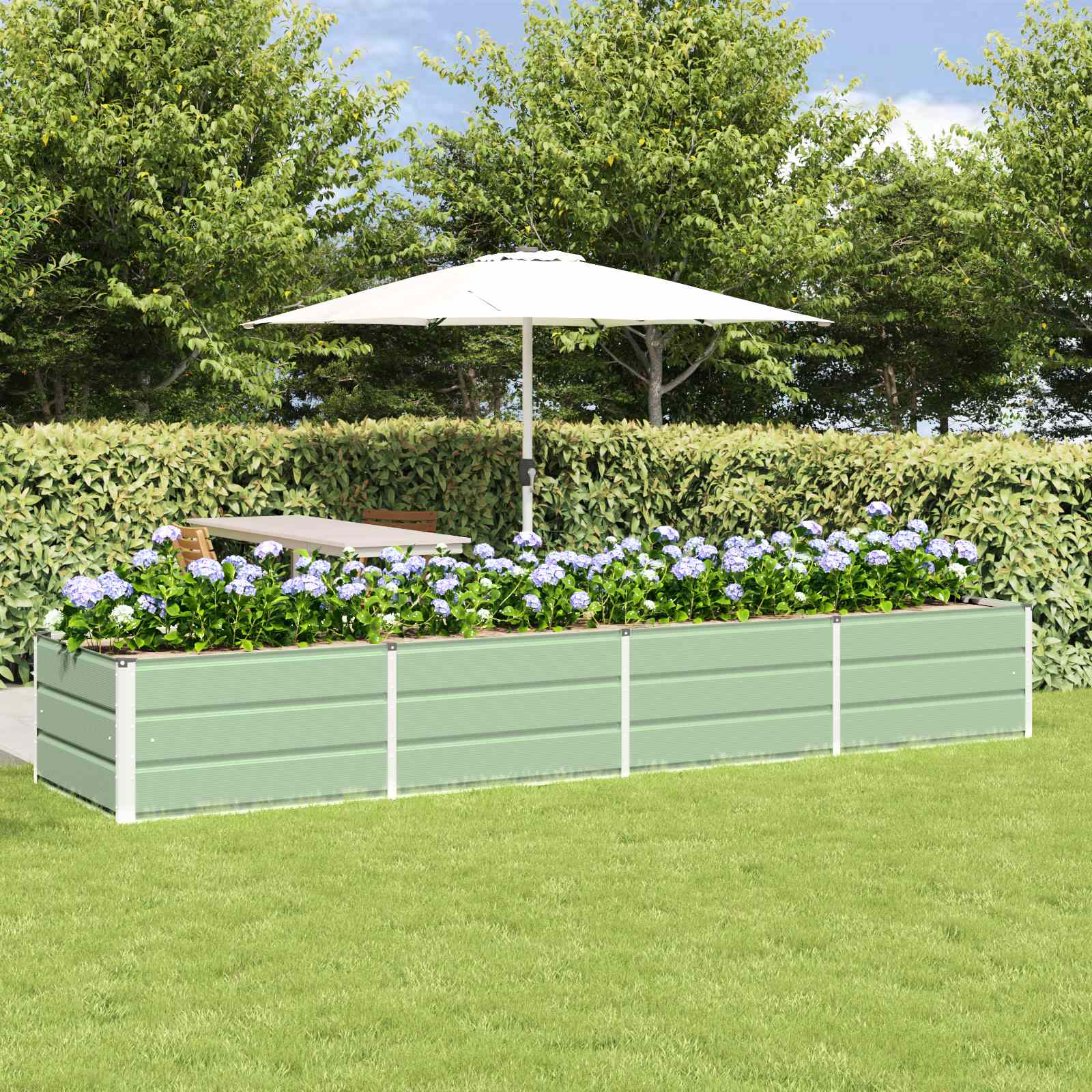 vidaXL Planter Green 320 x 80 x 45 cm Steel 1