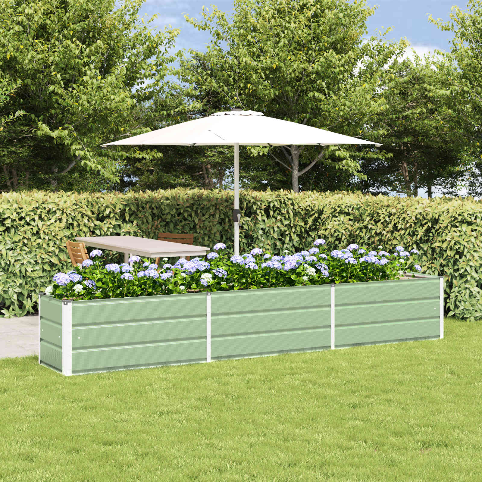 vidaXL Planter Pastel Green 290 x 50 x 45 cm Galvanised Steel 1