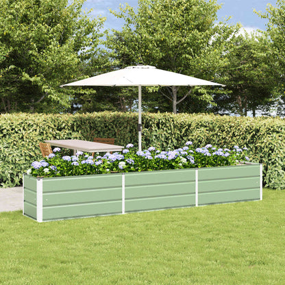 vidaXL Planter Pastel Green 290 x 50 x 45 cm Galvanised Steel 1