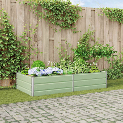 vidaXL Planter Pastel Green 195 x 100 x 45 cm Galvanised Steel 1