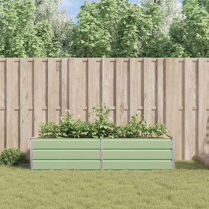 vidaXL Planter Pastel Green 195 x 100 x 45 cm Galvanised Steel 4