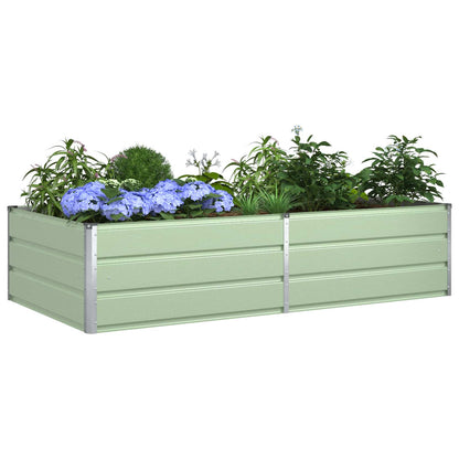 vidaXL Planter Pastel Green 195 x 100 x 45 cm Galvanised Steel 3
