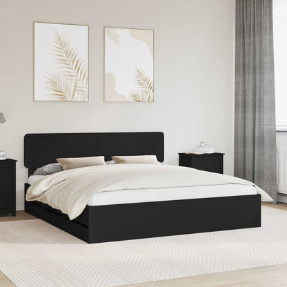 Bed Frame Drawer Engineered Wood Length Black