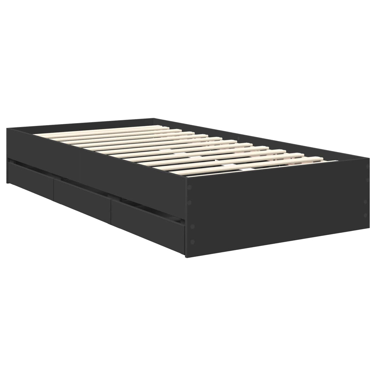 Bed Frame with Drawer Engineered Wood Length 200 cm Black 100 cm
