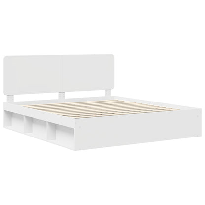 Bed Frame 200 x 200 cm Solid Pine Wood White
