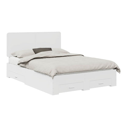 Bed Frame with Drawer 140 x 190 cm Engineered Wood White