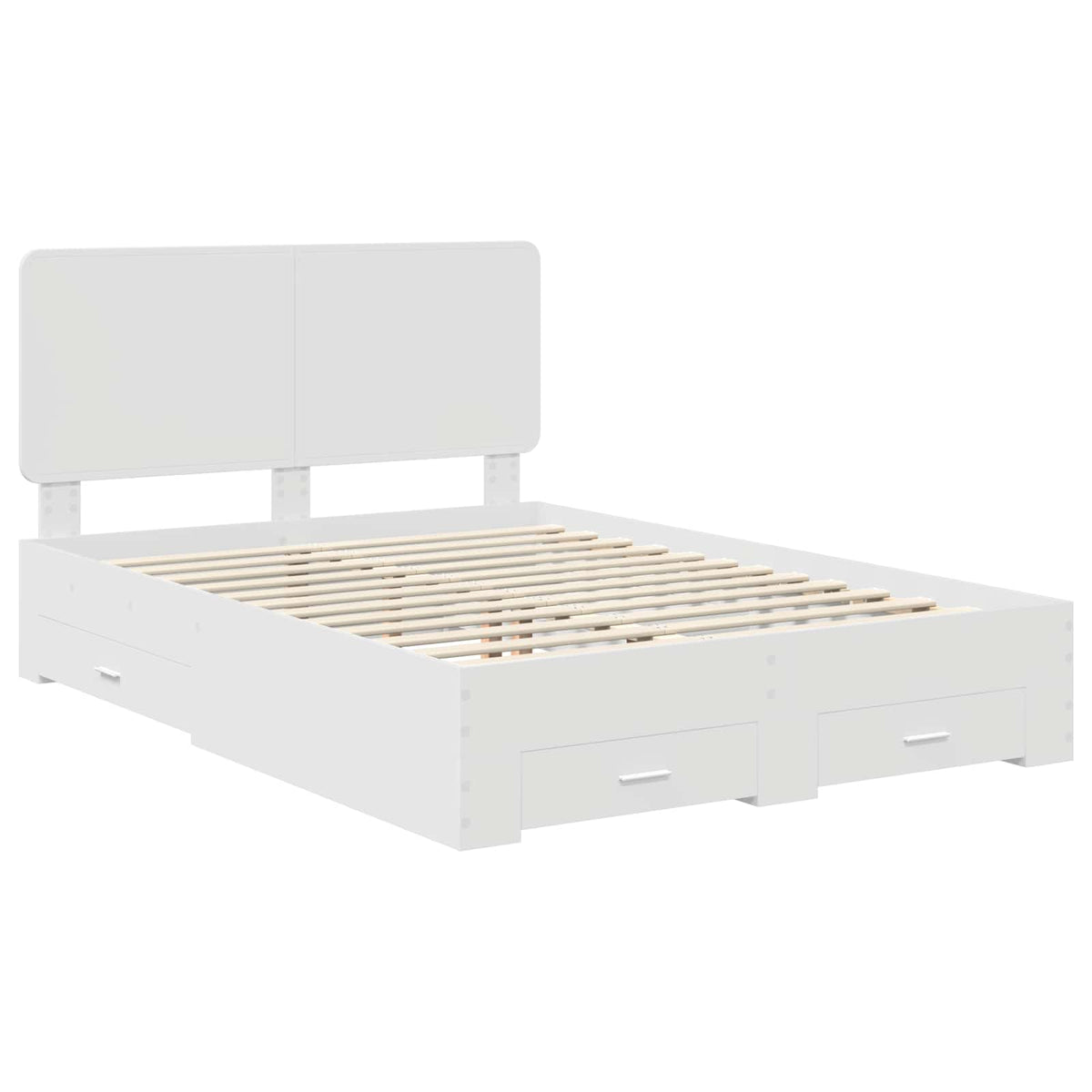 Bed Frame with Drawer 140 x 190 cm Engineered Wood White