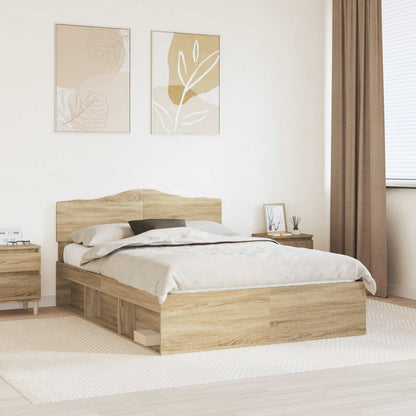 Bed Frame Solid Pine Wood Sonoma oak