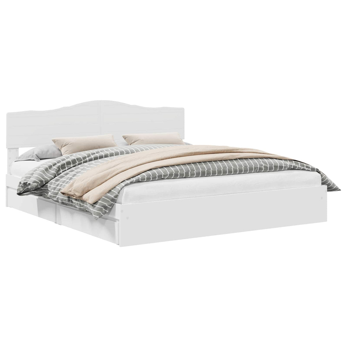 Storage Bed with Drawer Engineered Wood Length 200 cm White 180 cm