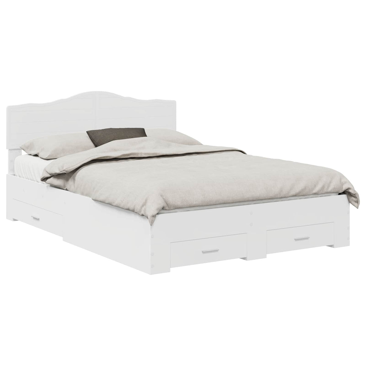 Bed Frame 140 x 190 cm Engineered Wood White