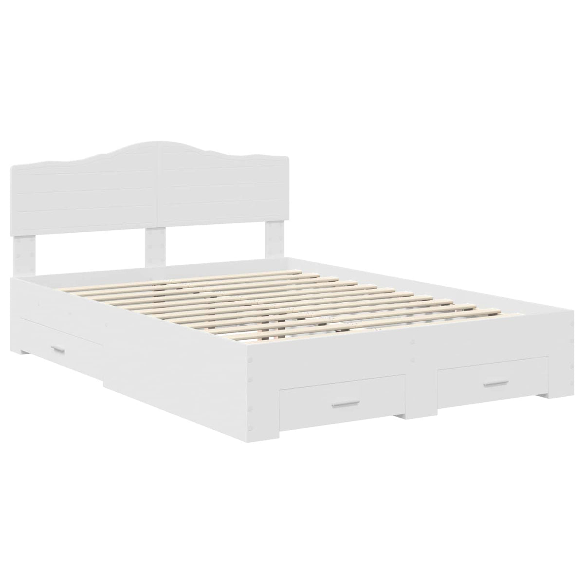Bed Frame 140 x 190 cm Engineered Wood White