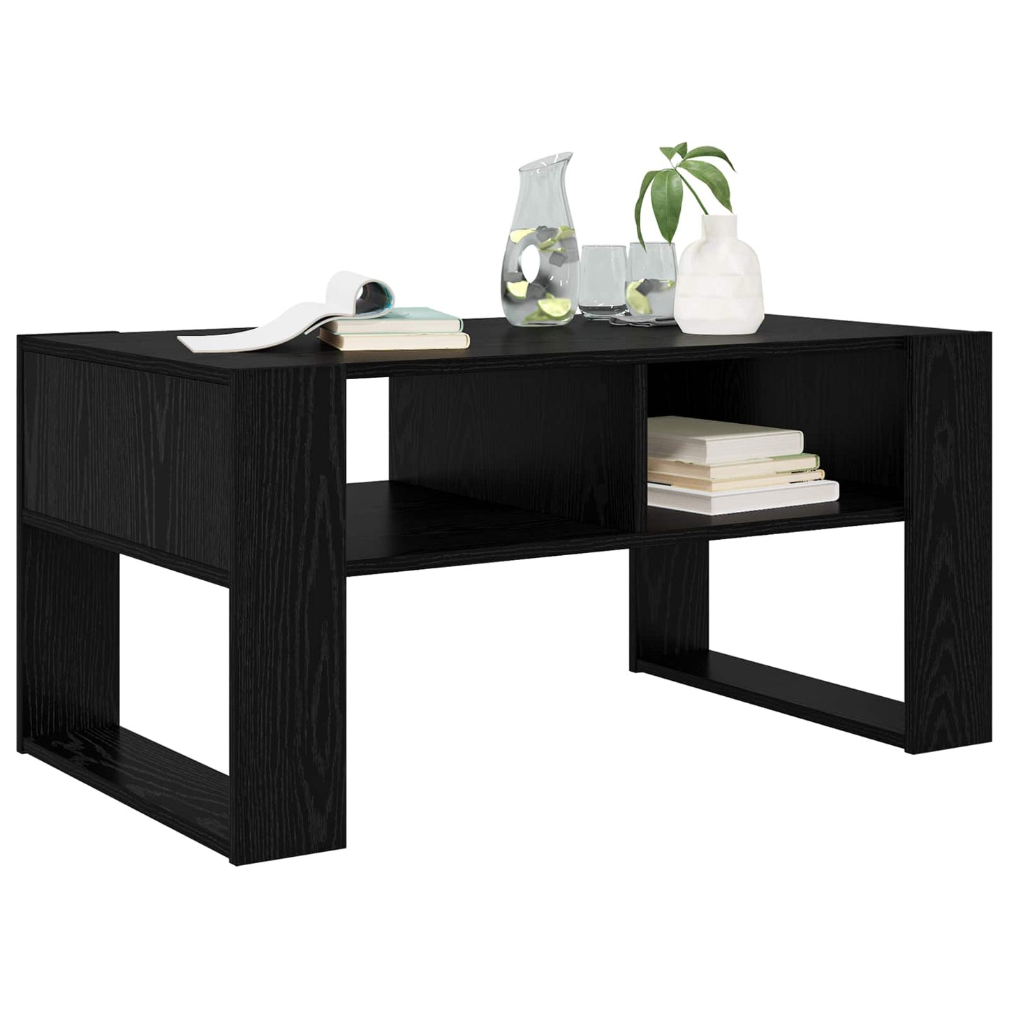 vidaXL Coffee Table Black Oak 92 x 53 x 45 cm Engineered Wood 3