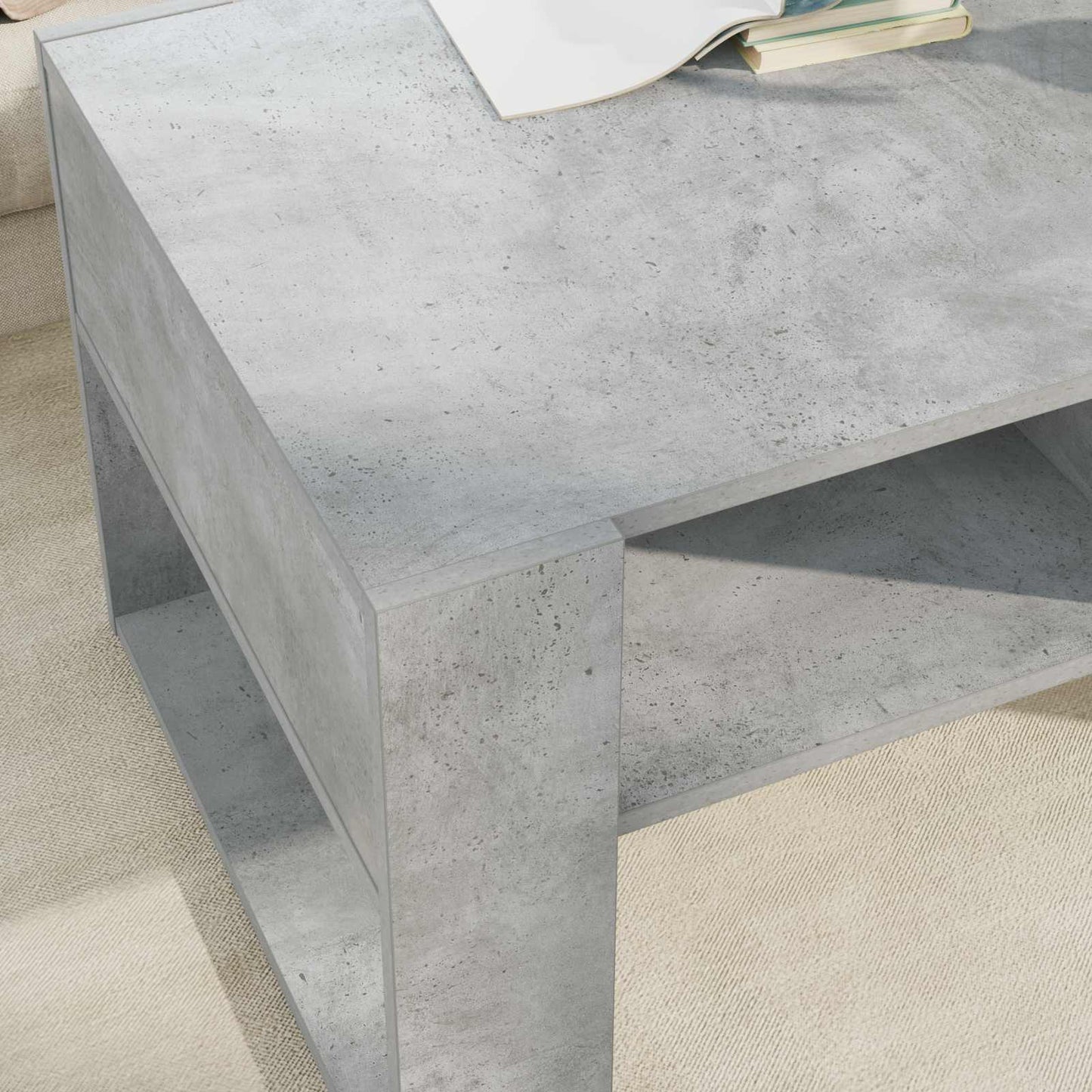 vidaXL Coffee Table Concrete Grey 92 x 53 x 45 cm Engineered Wood 4