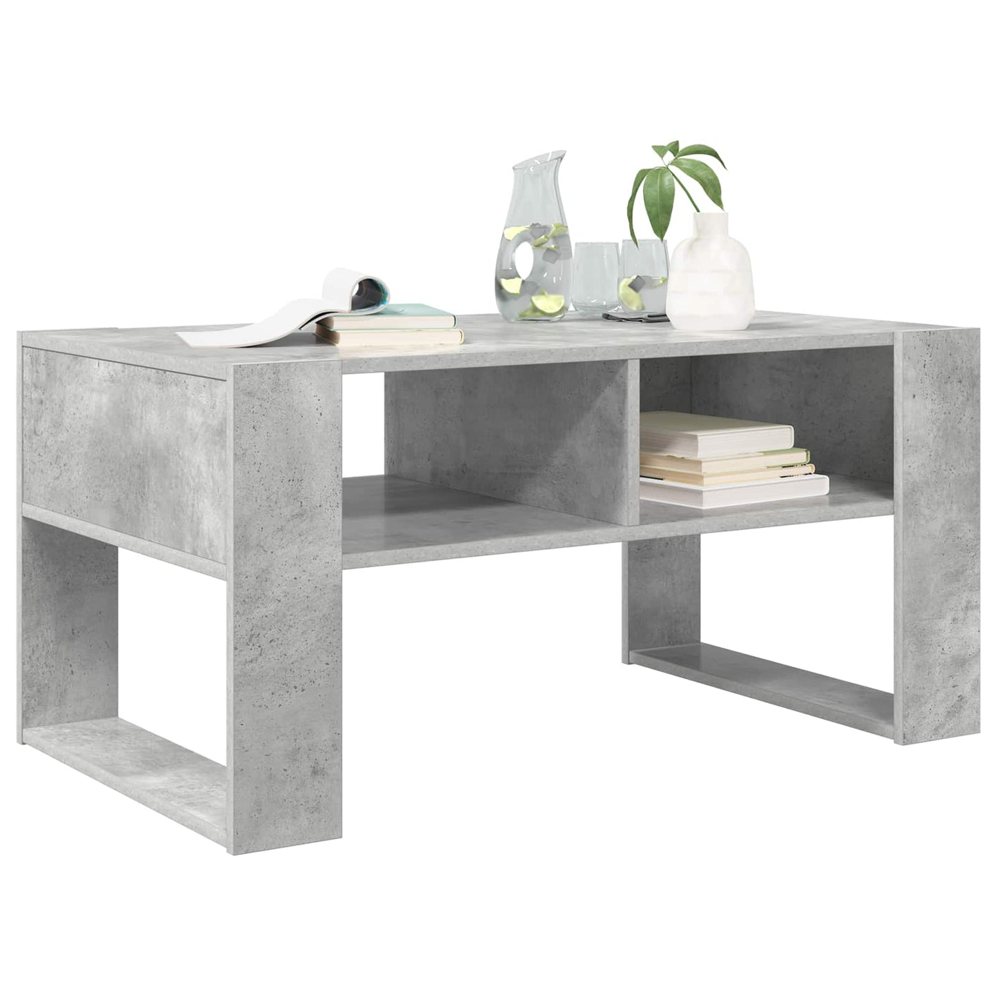 vidaXL Coffee Table Concrete Grey 92 x 53 x 45 cm Engineered Wood 3