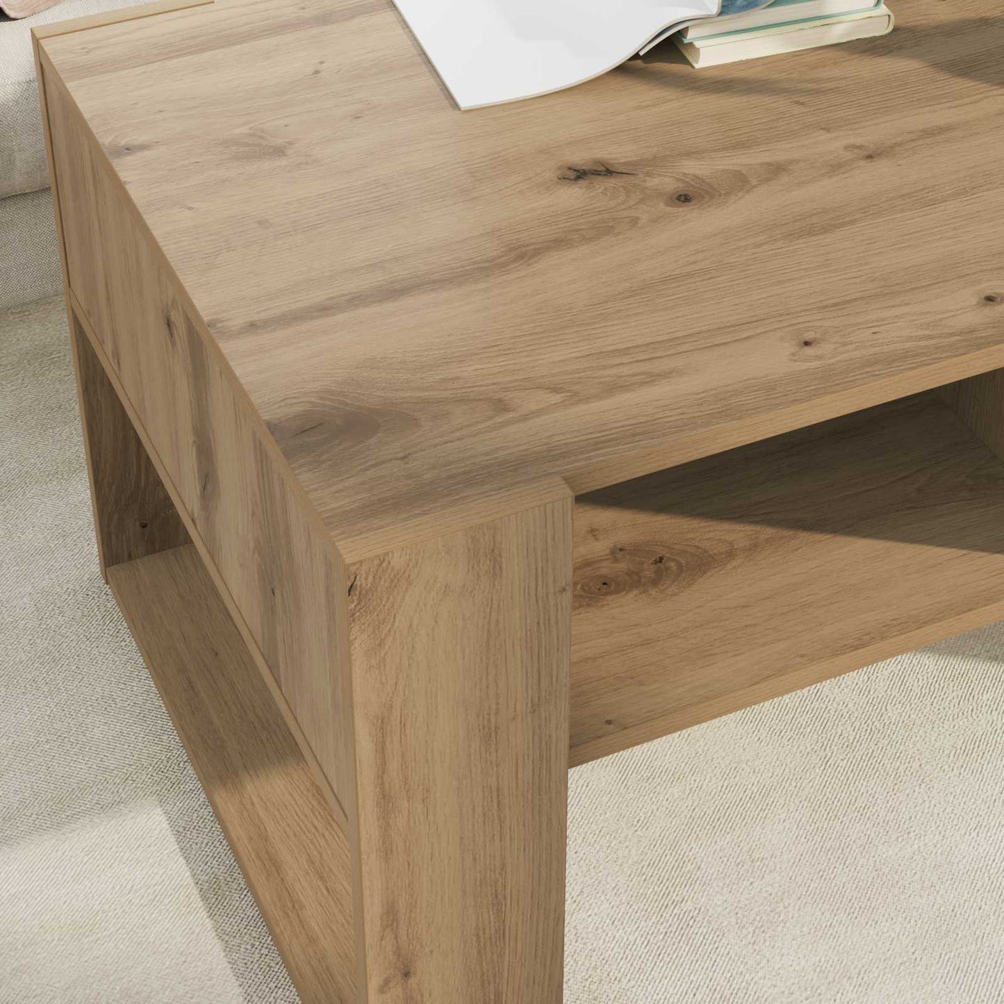 vidaXL Coffee Table Artisan Oak 92 x 53 x 45 cm Engineered Wood 4