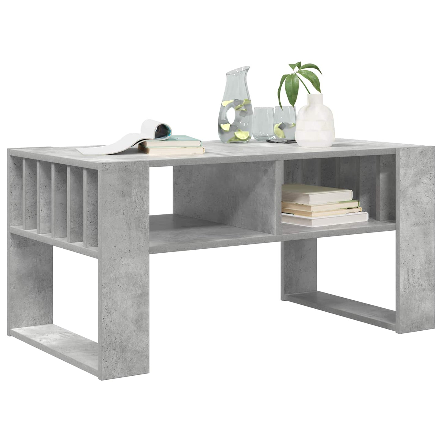 vidaXL Coffee Table Concrete Grey 92 x 49.5 x 45 cm Engineered Wood 3