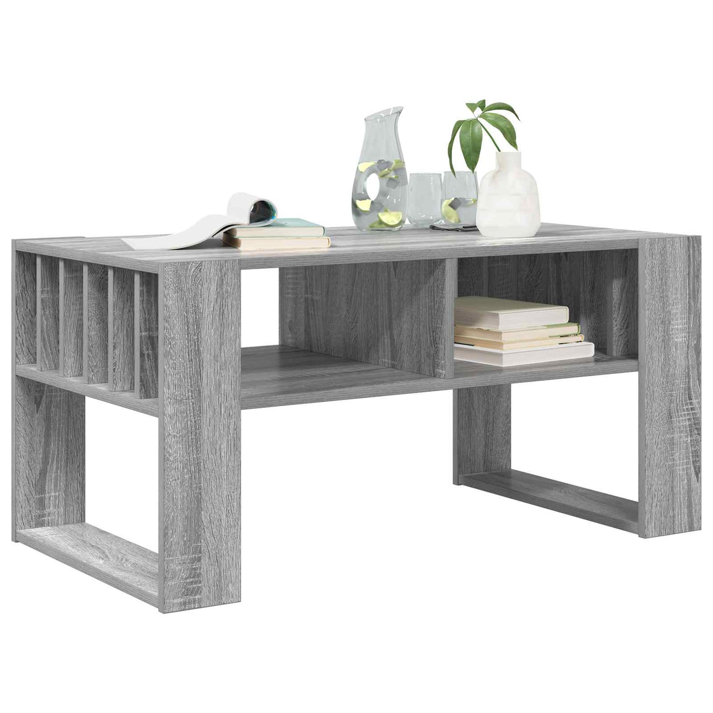 vidaXL Coffee Table Grey Sonoma 92 x 49.5 x 45 cm Engineered Wood 3