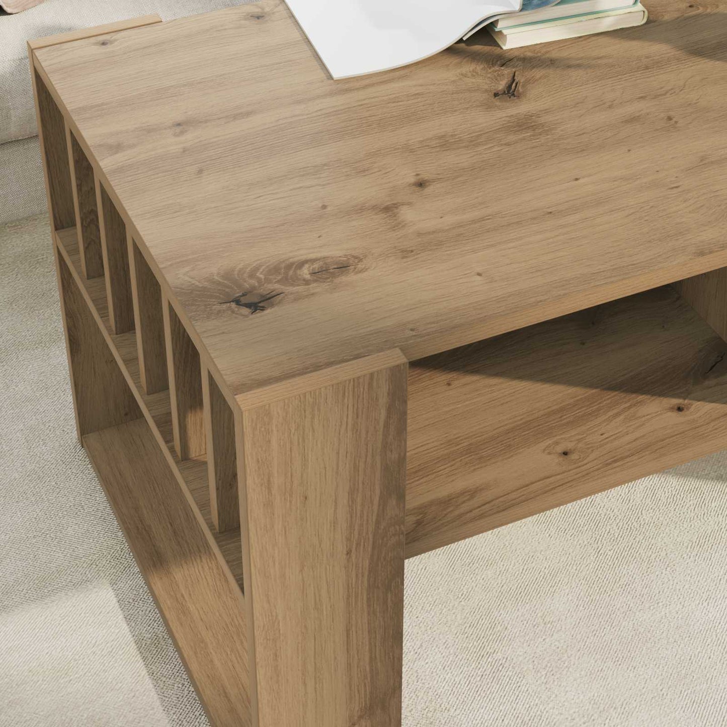 vidaXL Coffee Table Artisan Oak 92 x 49.5 x 45 cm Engineered Wood 4