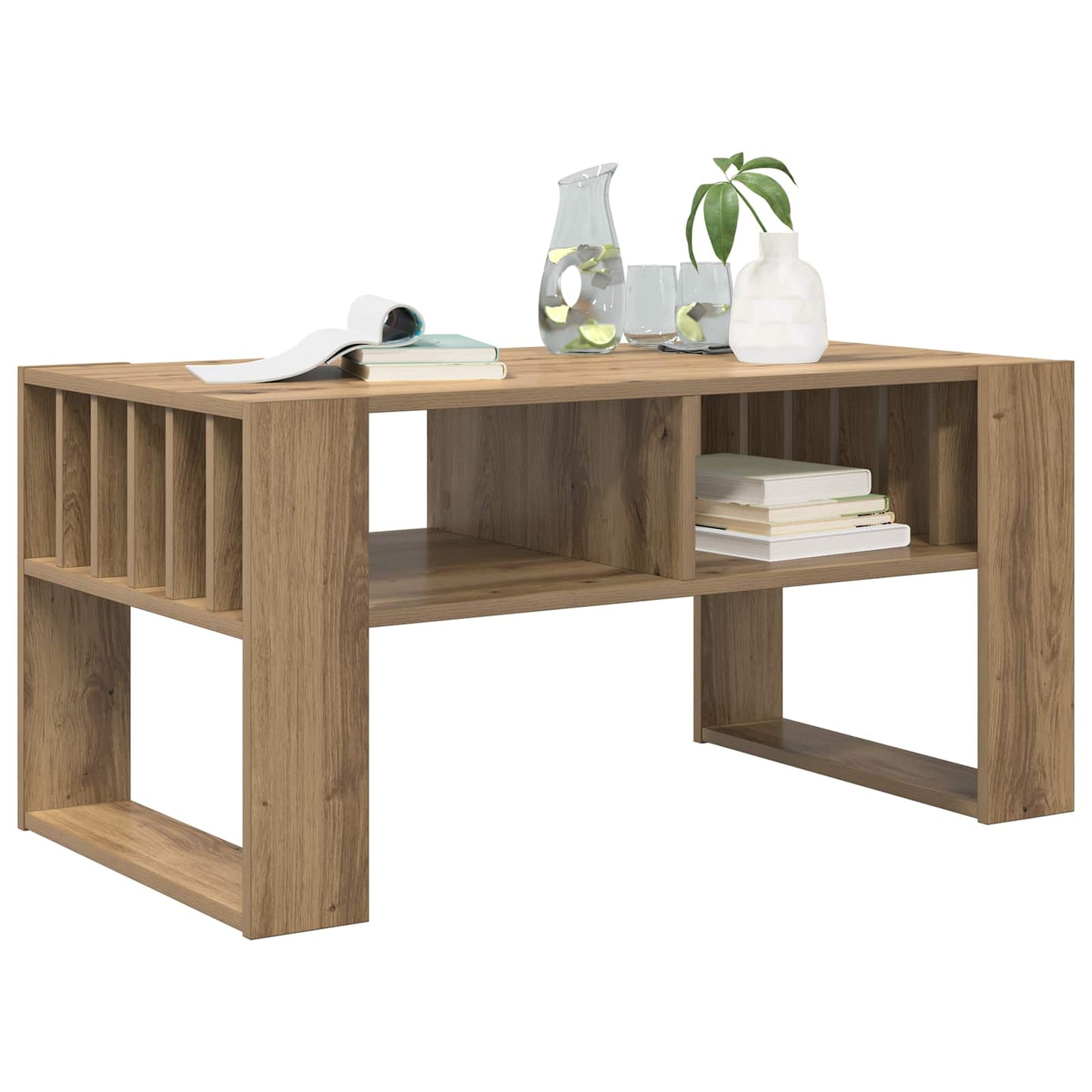 vidaXL Coffee Table Artisan Oak 92 x 49.5 x 45 cm Engineered Wood 3