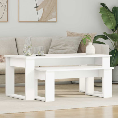 vidaXL Coffee Table Set 2 pcs White 100 x 50 x 42 cm Engineered Wood 1
