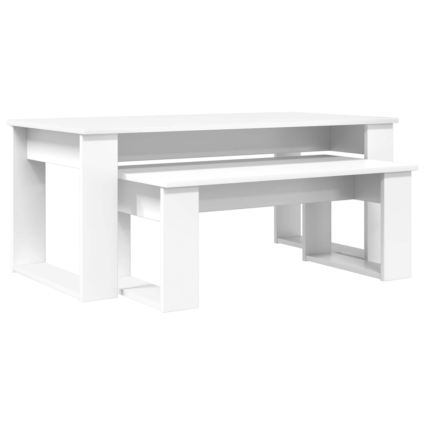 vidaXL Coffee Table Set 2 pcs White 100 x 50 x 42 cm Engineered Wood 2
