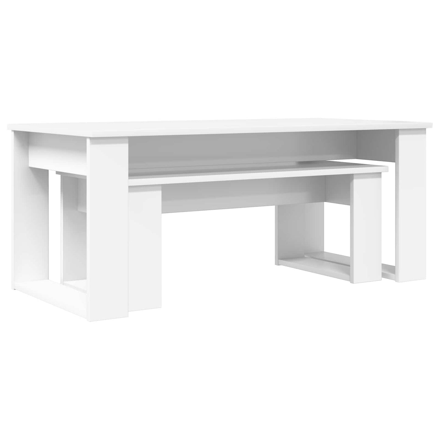 vidaXL Coffee Table Set 2 pcs White 100 x 50 x 42 cm Engineered Wood 5