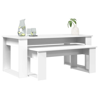 vidaXL Coffee Table Set 2 pcs White 100 x 50 x 42 cm Engineered Wood 3