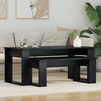 vidaXL Coffee Table Set 2 pcs Black Oak 100 x 50 x 42 cm 1