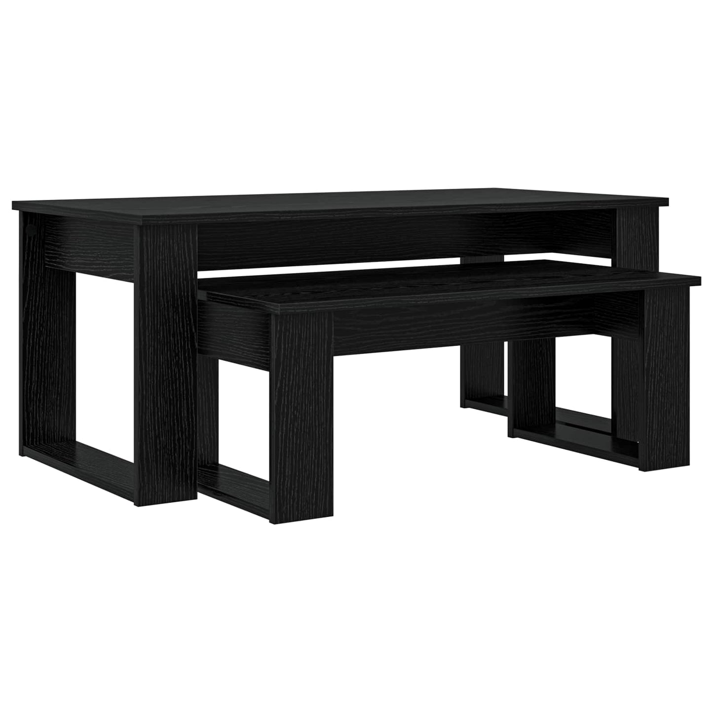 vidaXL Coffee Table Set 2 pcs Black Oak 100 x 50 x 42 cm 2