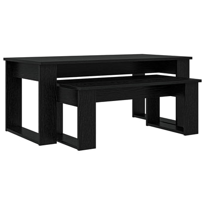 vidaXL Coffee Table Set 2 pcs Black Oak 100 x 50 x 42 cm 2