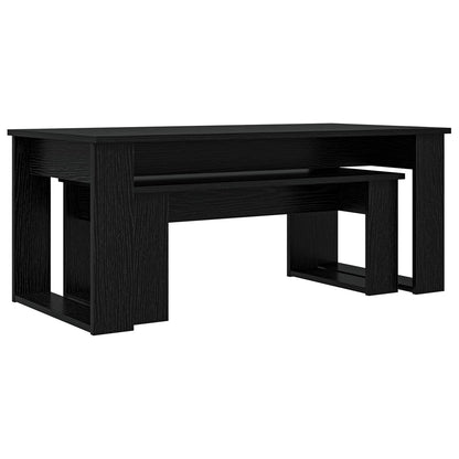 vidaXL Coffee Table Set 2 pcs Black Oak 100 x 50 x 42 cm 5