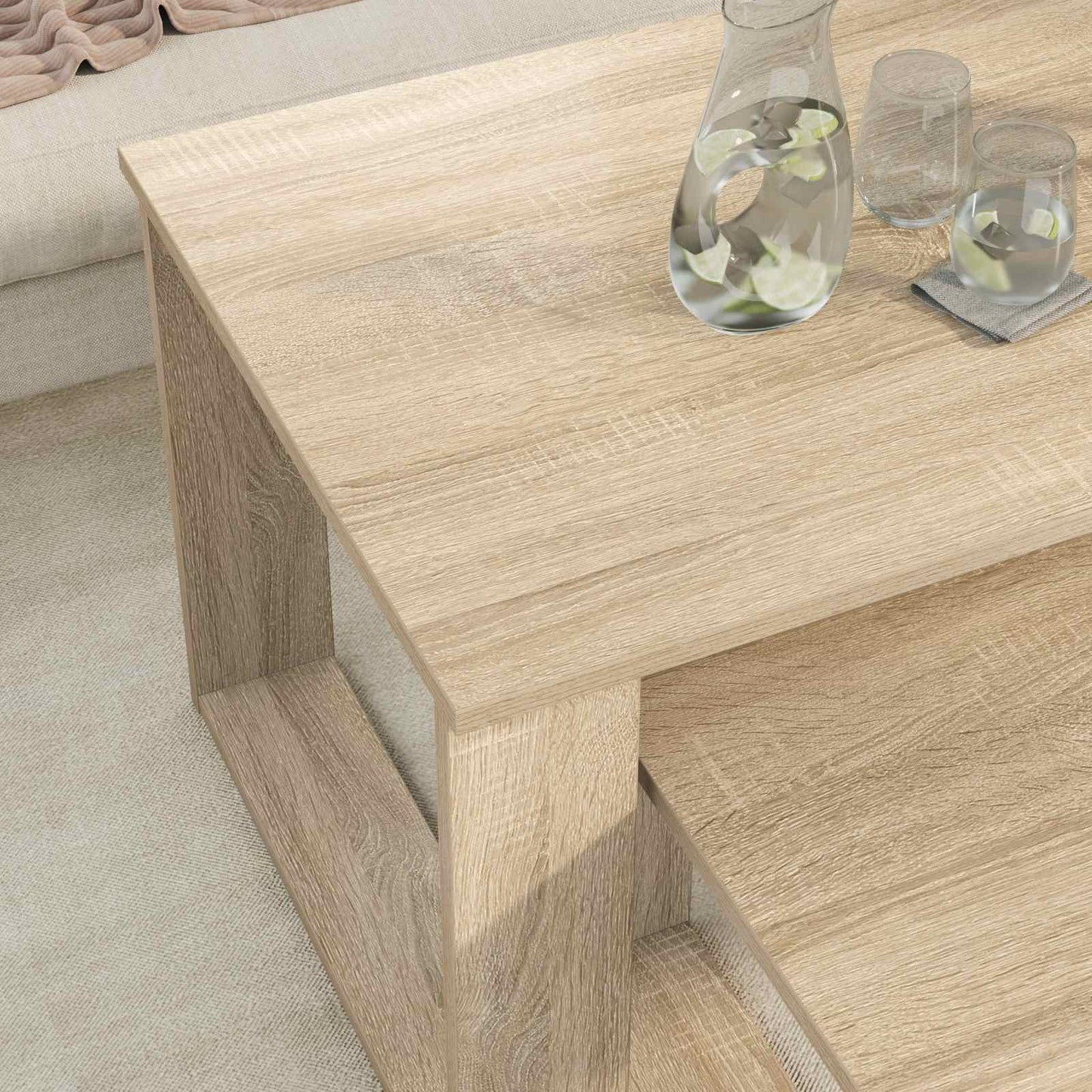 vidaXL Coffee Table Set 2 pcs Sonoma Oak 100 x 50 x 42 cm 4