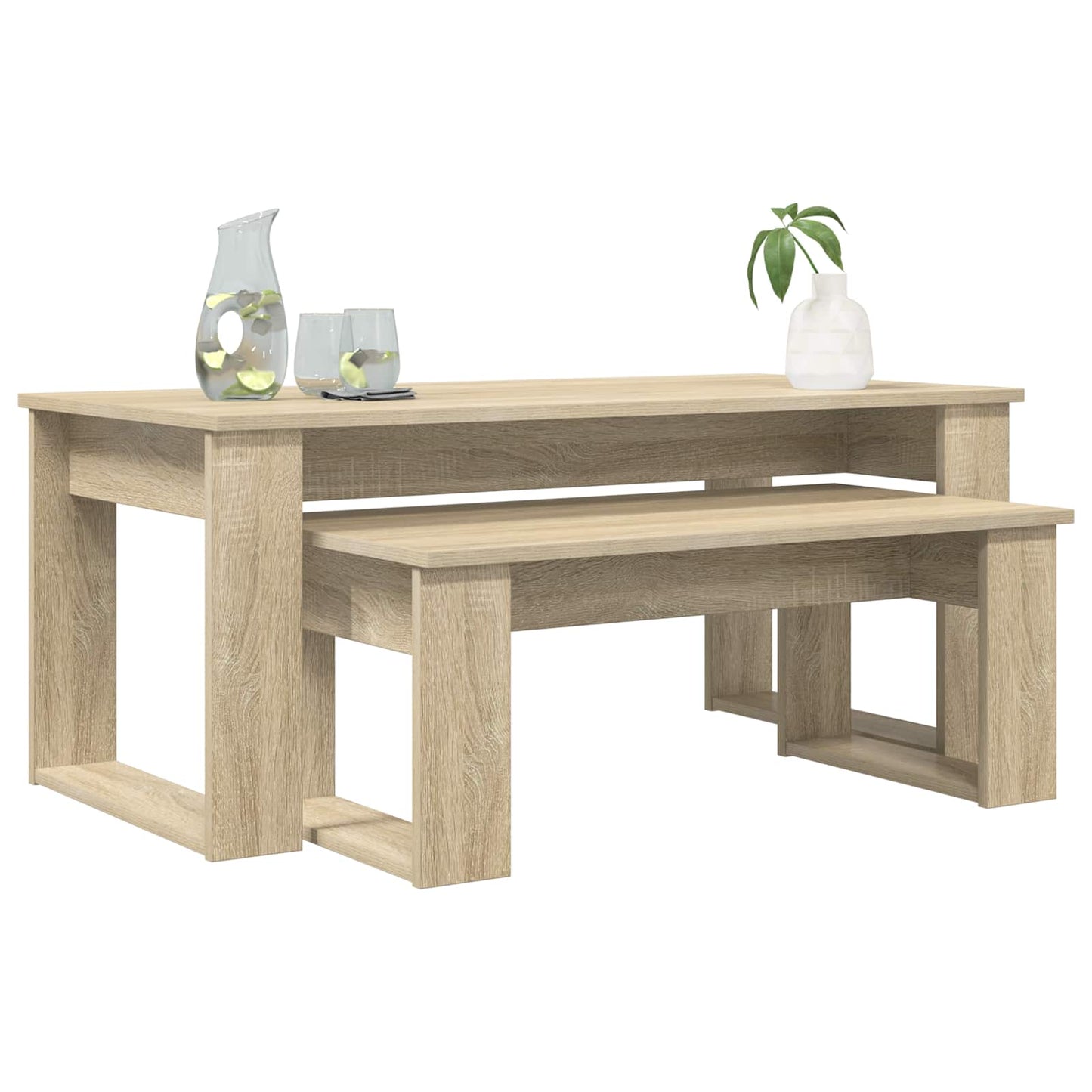 vidaXL Coffee Table Set 2 pcs Sonoma Oak 100 x 50 x 42 cm 3