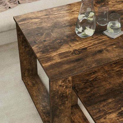 vidaXL Coffee Table Set 2 pcs Smoked Oak 100 x 50 x 42 cm 4