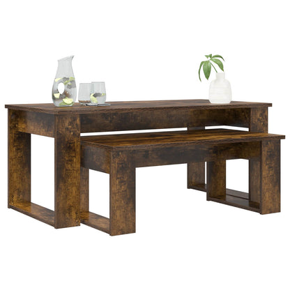 vidaXL Coffee Table Set 2 pcs Smoked Oak 100 x 50 x 42 cm 3