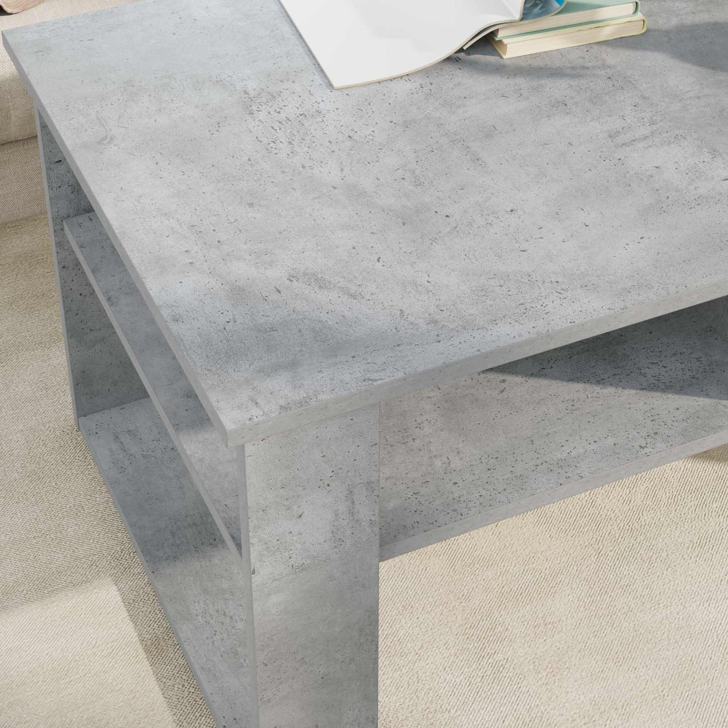 vidaXL Coffee Table Concrete Grey 96 x 54 x 44 cm Engineered Wood 4