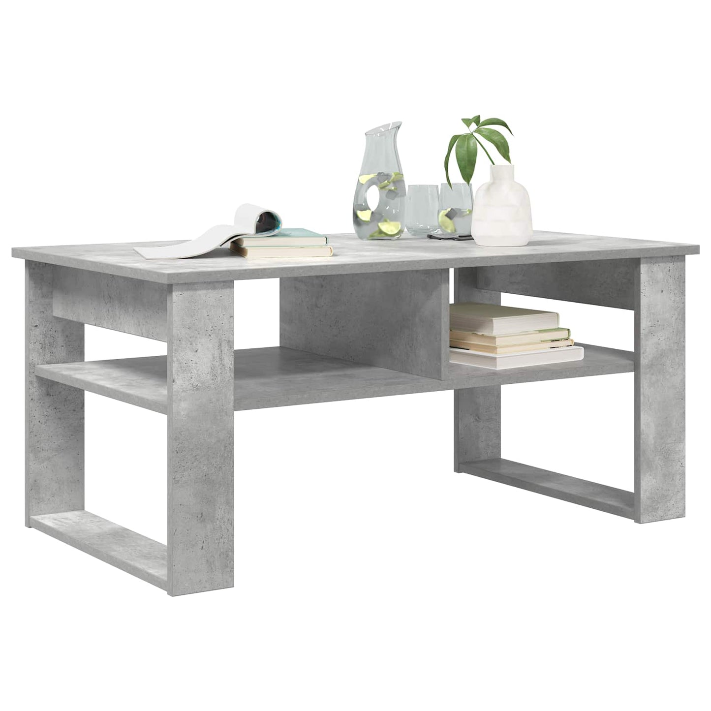 vidaXL Coffee Table Concrete Grey 96 x 54 x 44 cm Engineered Wood 3