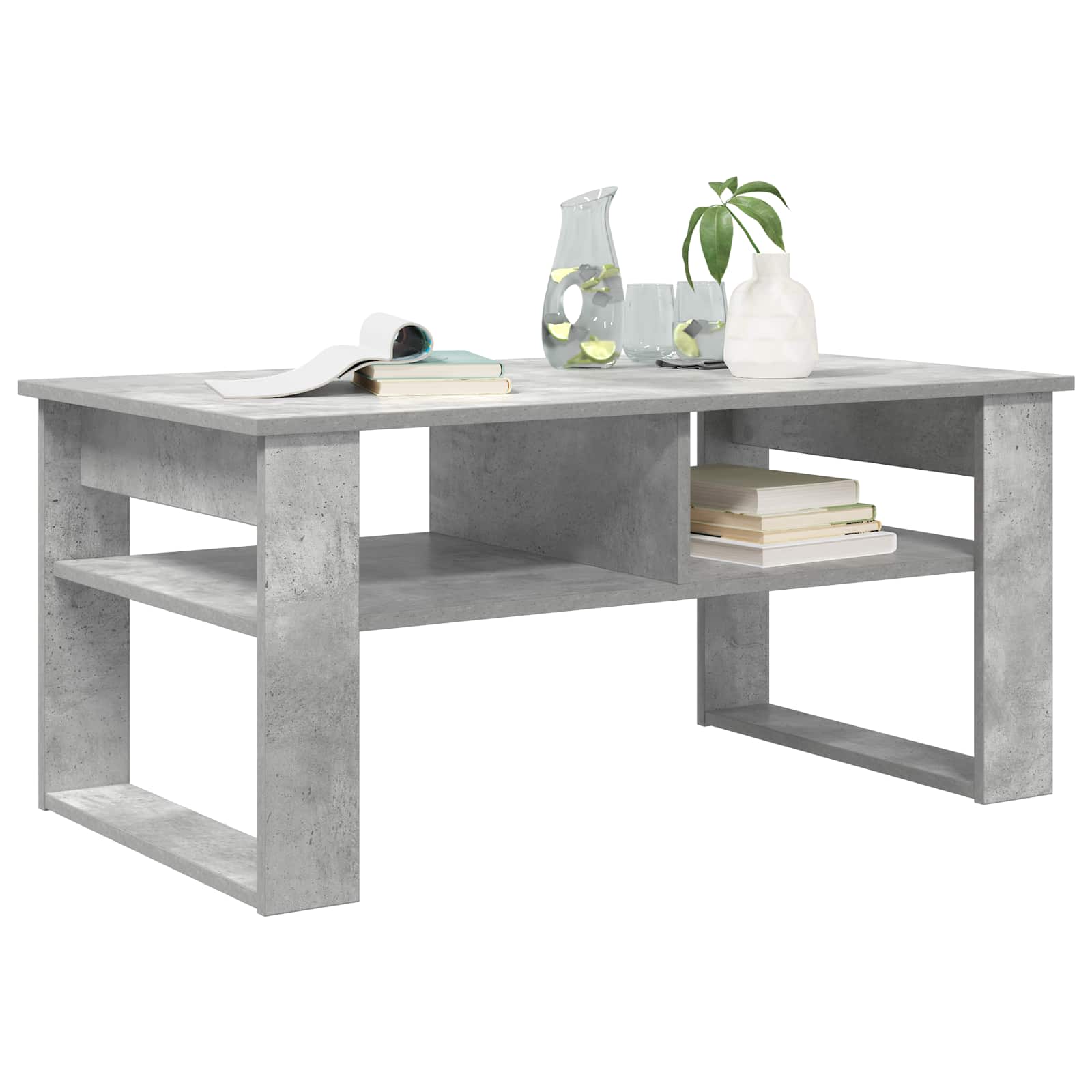 vidaXL Coffee Table Concrete Grey 96 x 54 x 44 cm Engineered Wood 3