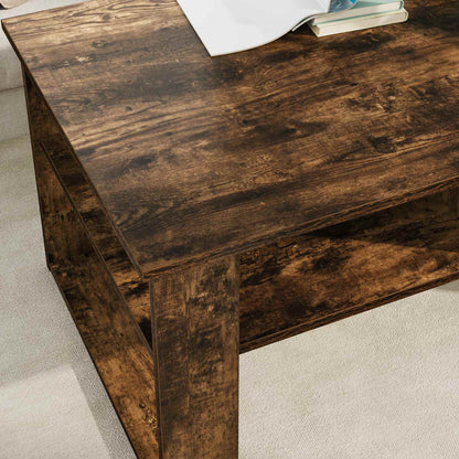 vidaXL Coffee Table Smoked Oak 96 x 54 x 44 cm Engineered Wood 4