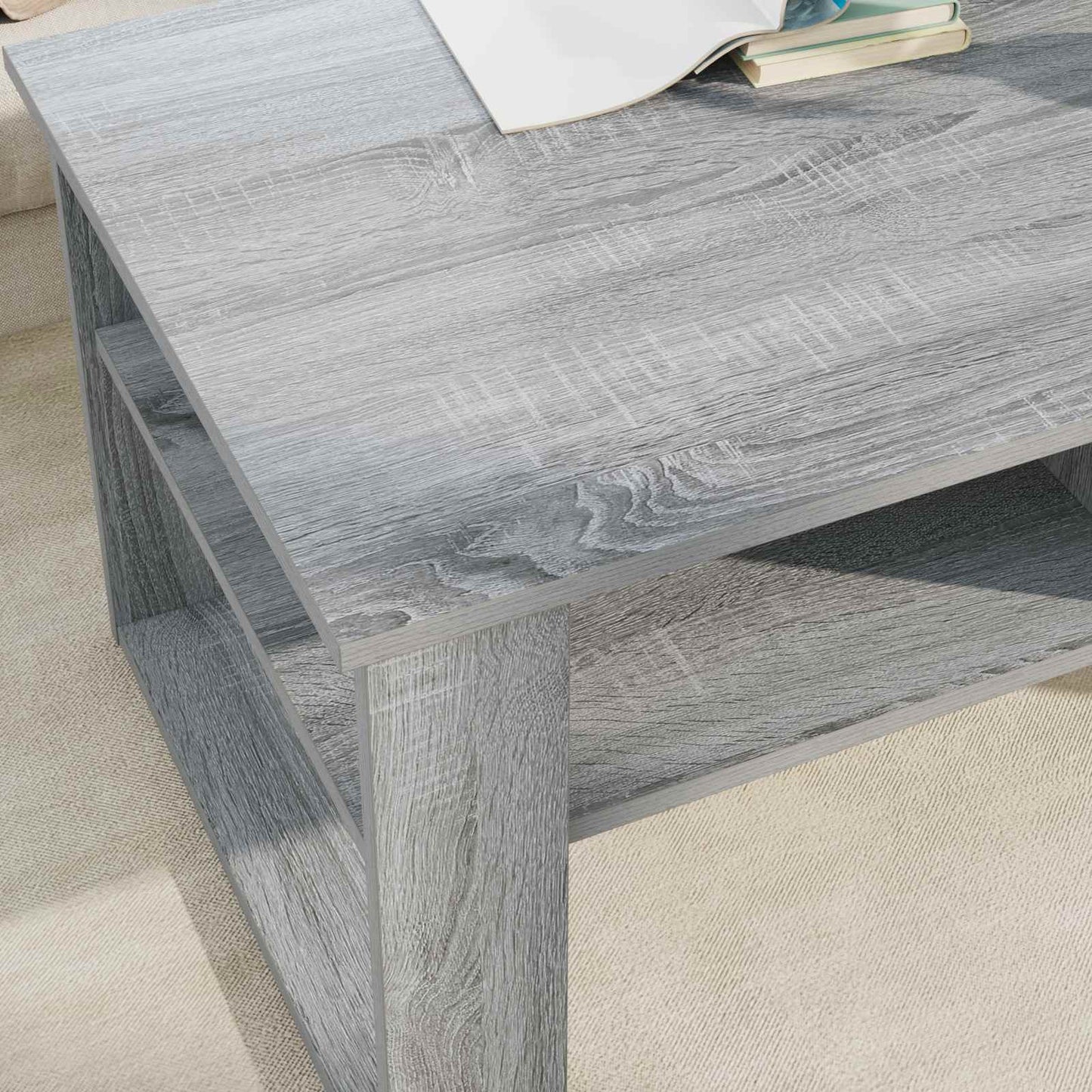 vidaXL Coffee Table Grey Sonoma 96 x 54 x 44 cm Engineered Wood 4